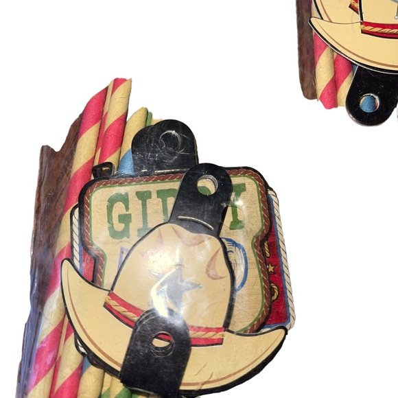 PAPER STRAWS COWBOY THEME 3 PACKS OF 12 Novelty Straws Vintage Look 36 Total - Picture 3 of 4